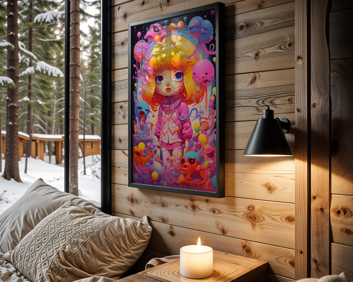 Candy Skull Portal psychedelic wall art – cabin room view