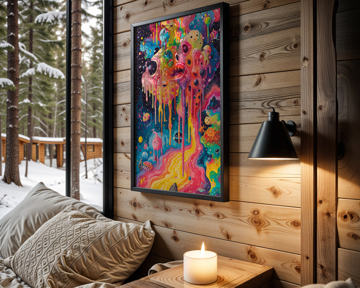Carnival Circuit psychedelic wall art – cabin room view