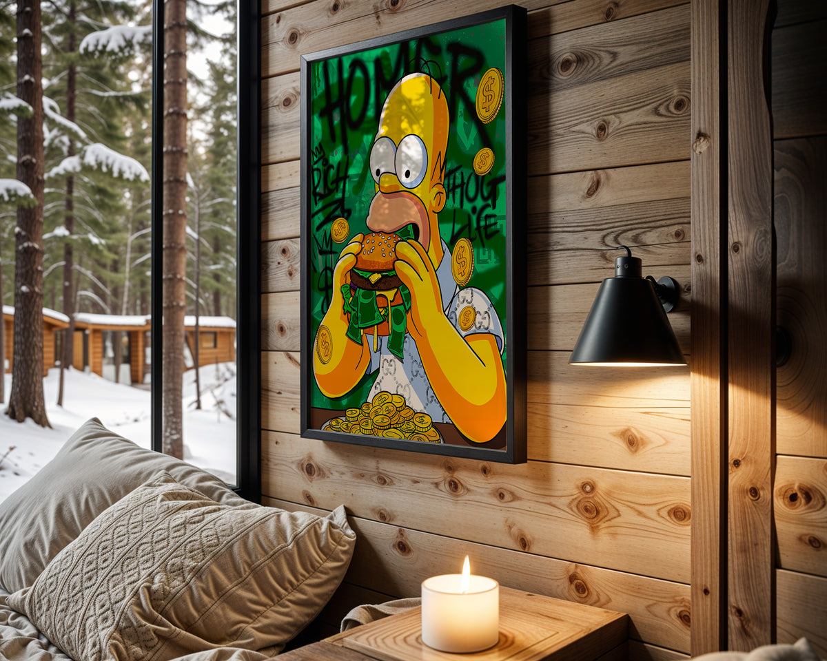 Homer Burger Money wall art – main view