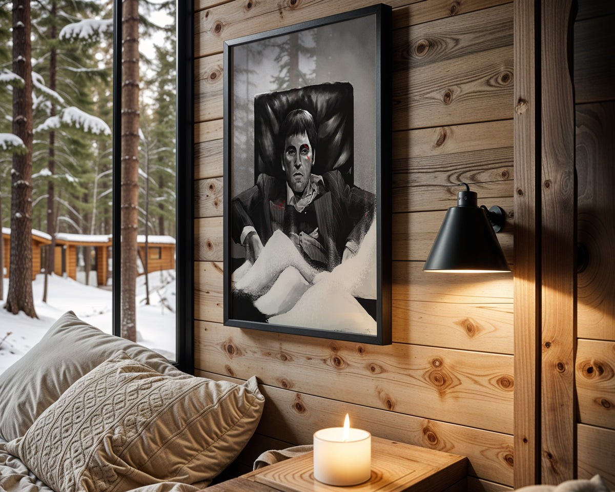 Tony Montana Black Throne wall art – main view