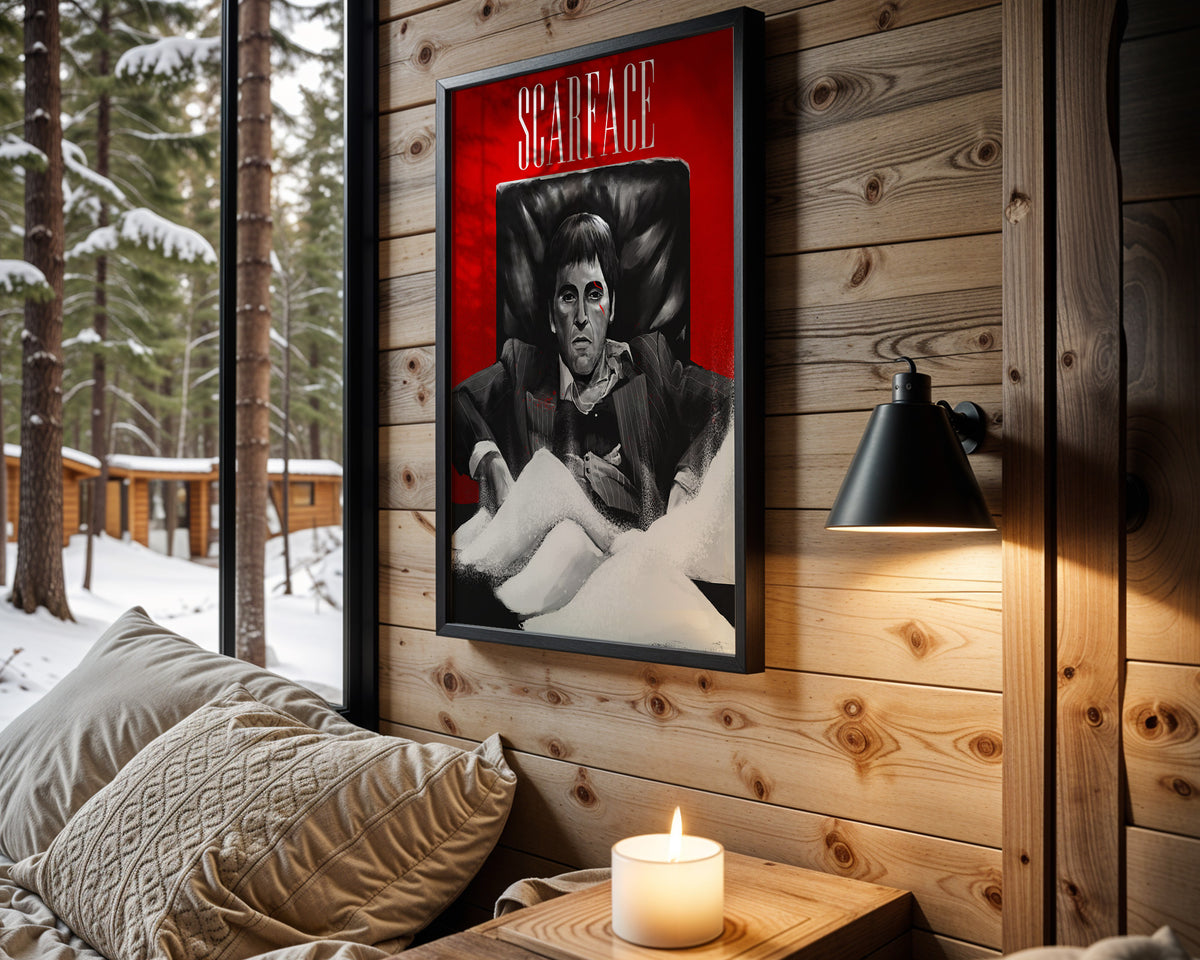 Tony Montana Red Throne wall art – main view