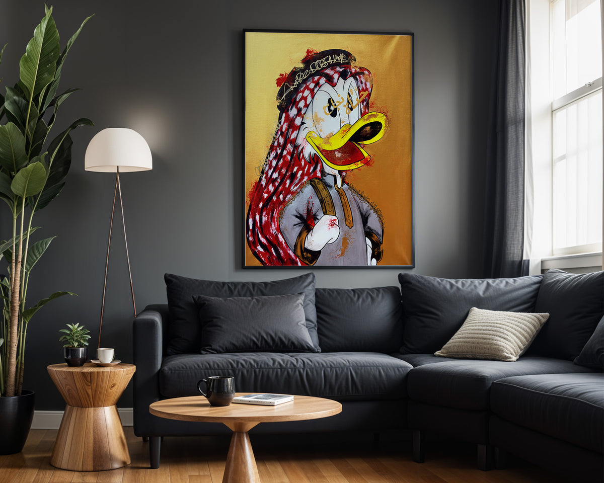 Donald Designer Sketch wall art – framed room view