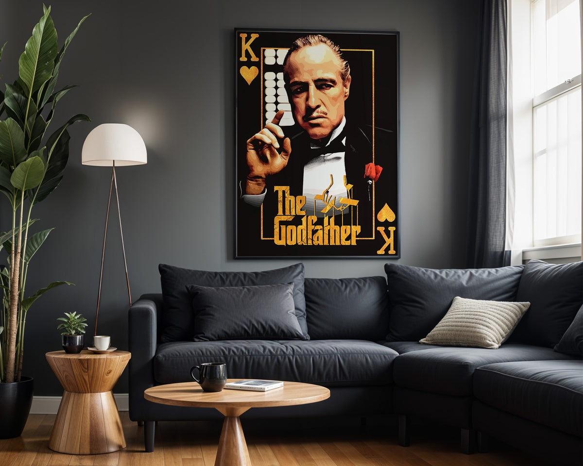 Godfather King of Spades wall art – framed room view