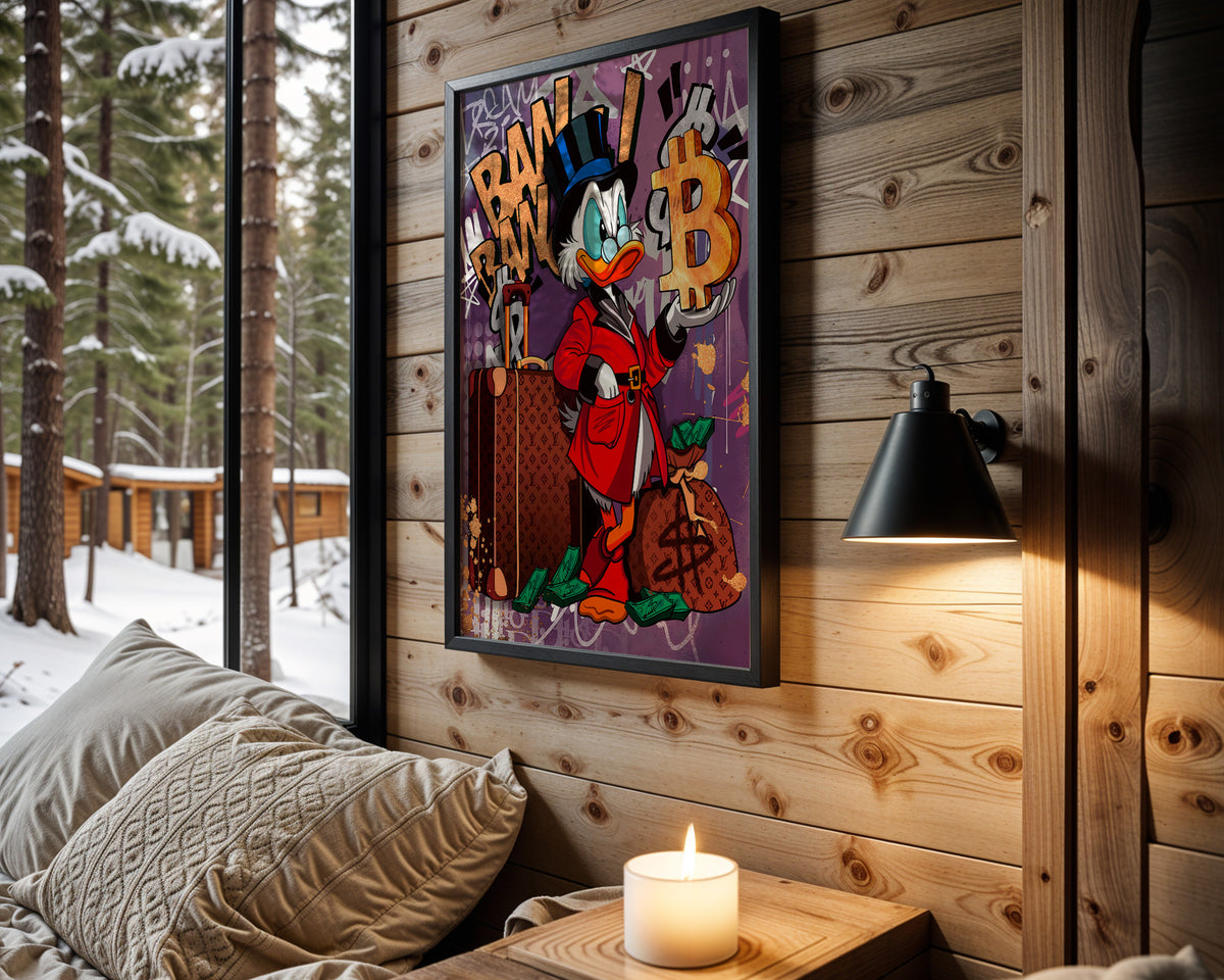 Scrooge Bitcoin Purple wall art – main view