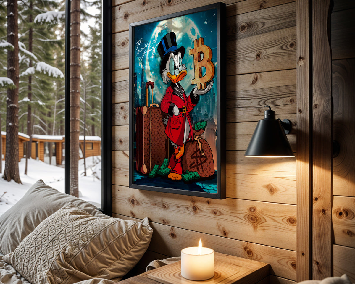 Scrooge Bitcoin Blue wall art – main view
