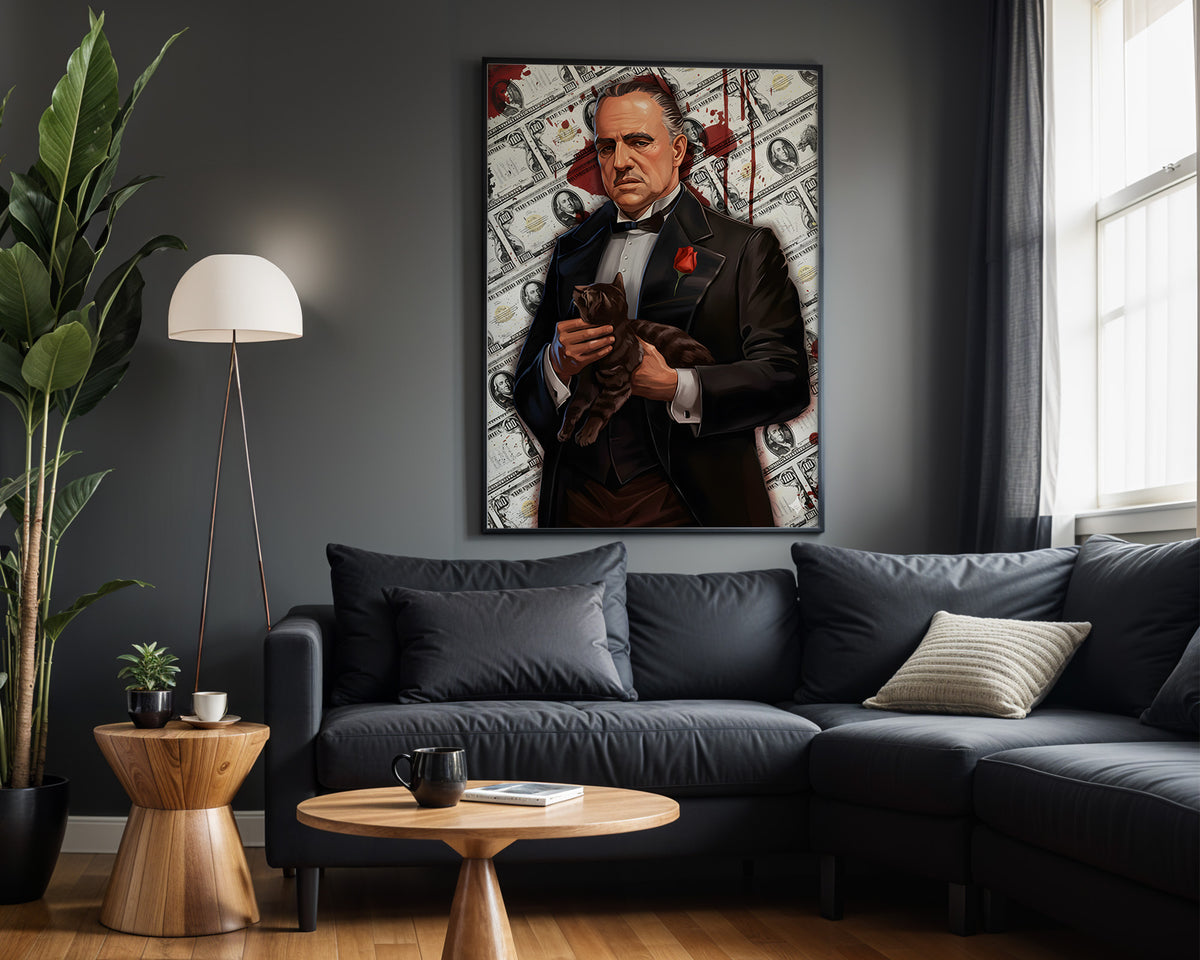 Godfather Money Empire wall art – framed room view