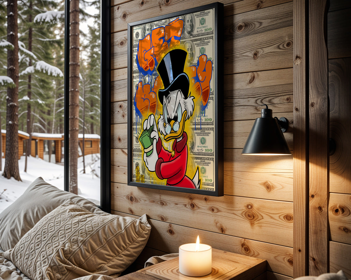 Scrooge Cash Count Orange wall art – main view