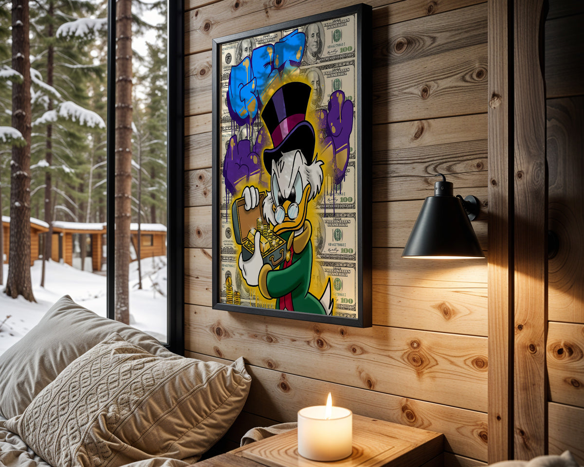 Scrooge Gold Bar Blue wall art – main view