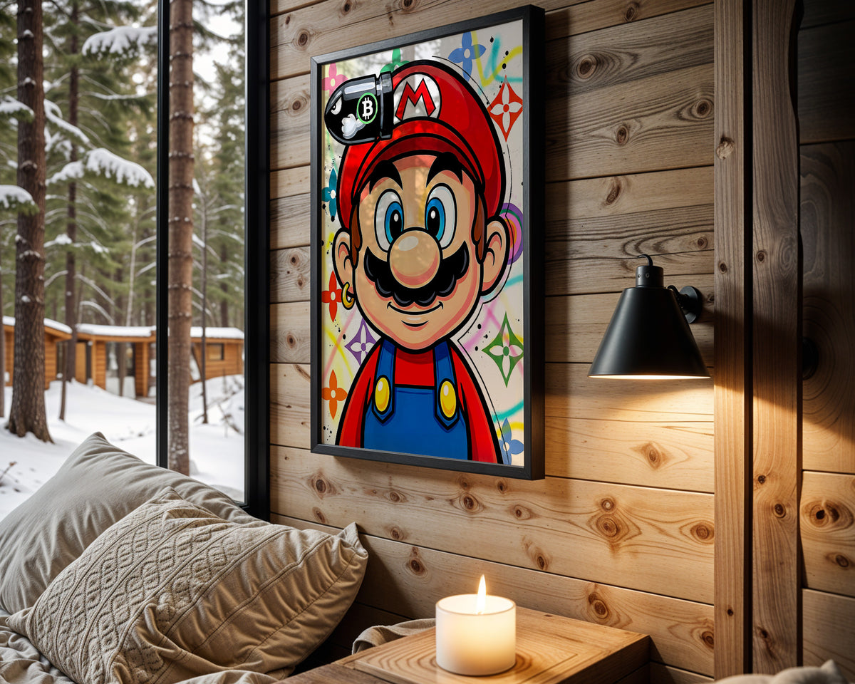 Mario Bitcoin wall art – main view
