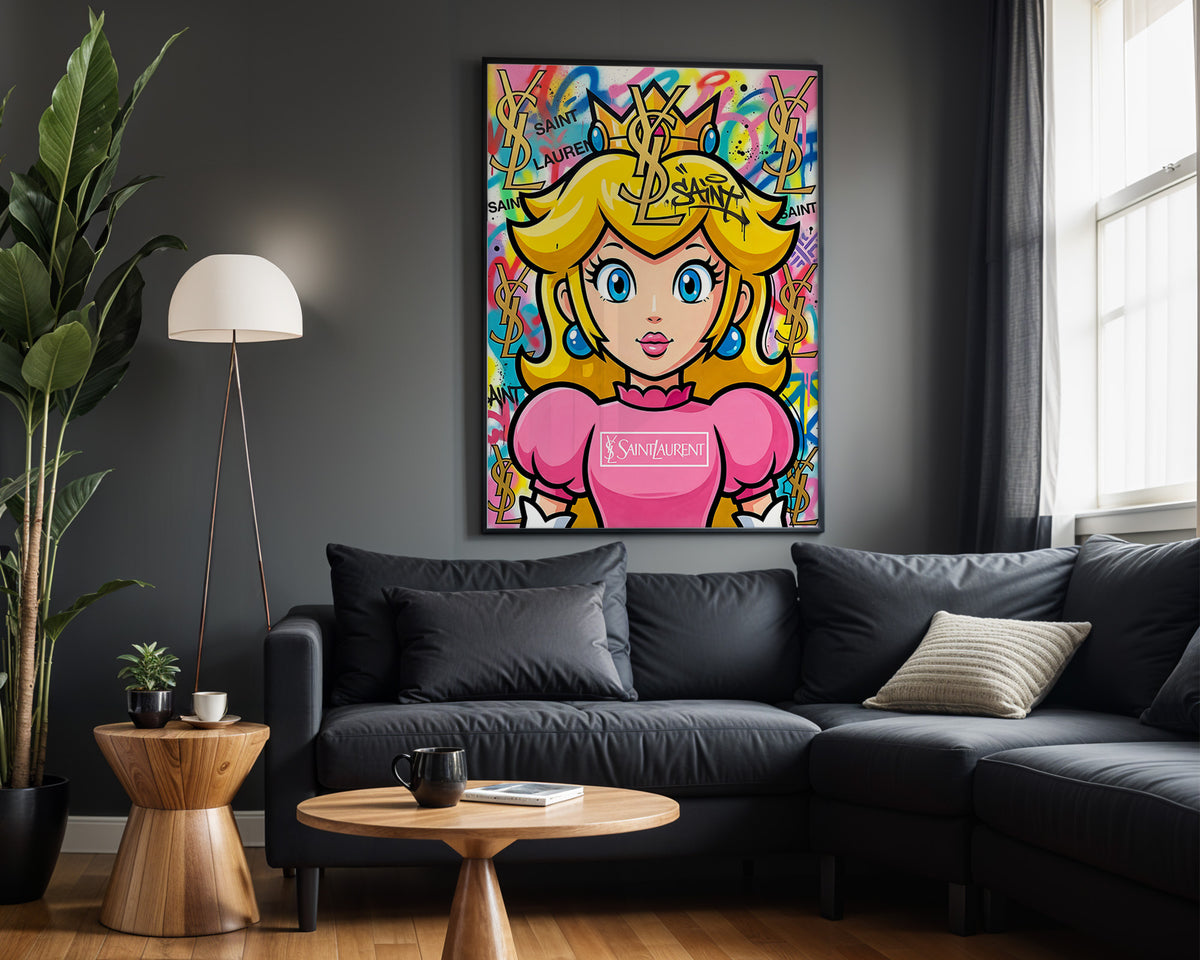 Princess Peach Luxury wall art – framed room view