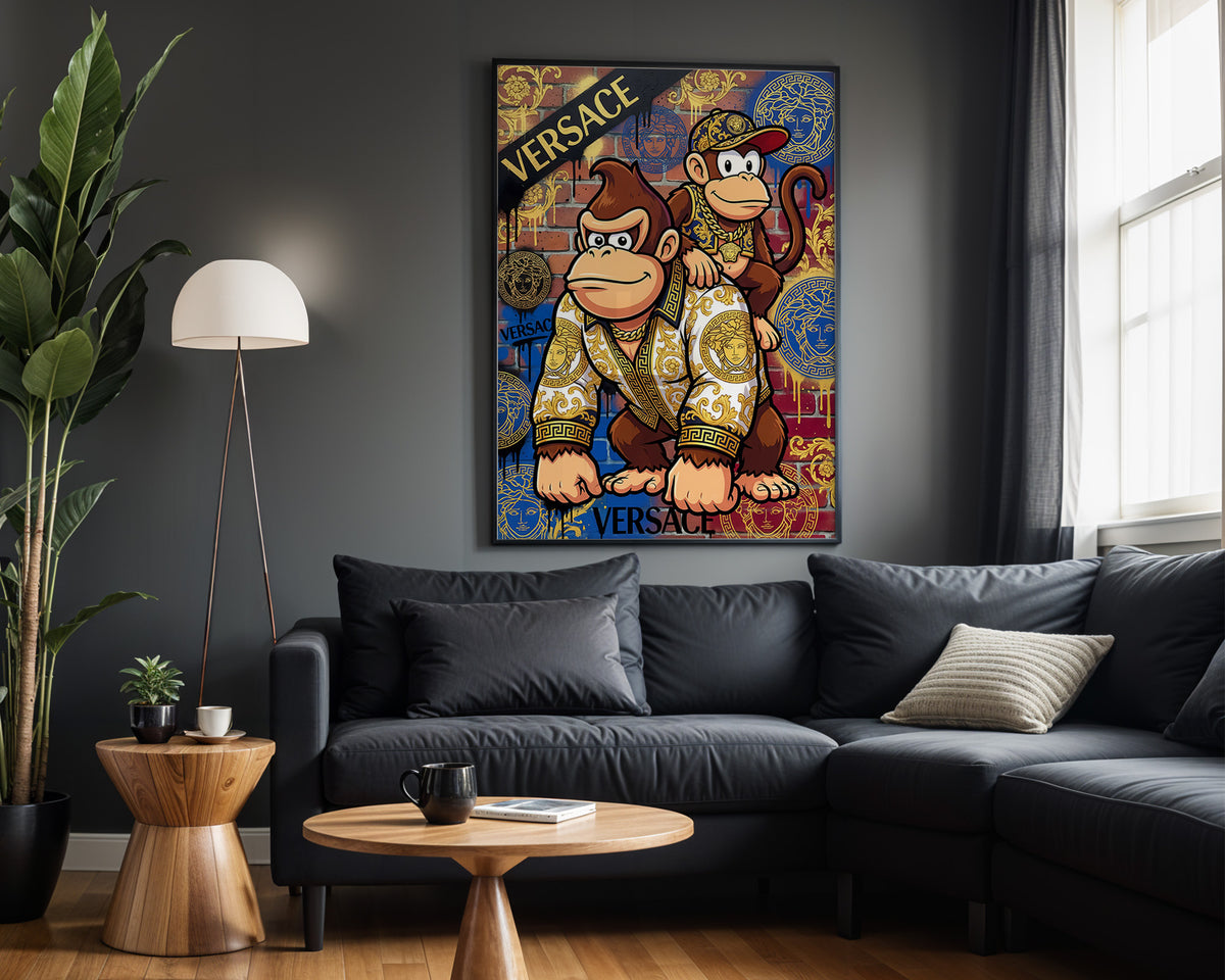 Donkey Kong Royal Style wall art – framed room view