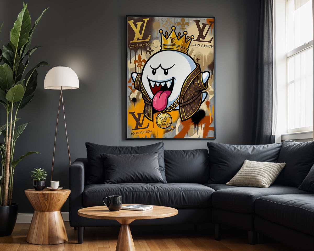 Boo Luxury Crown wall art – framed room view