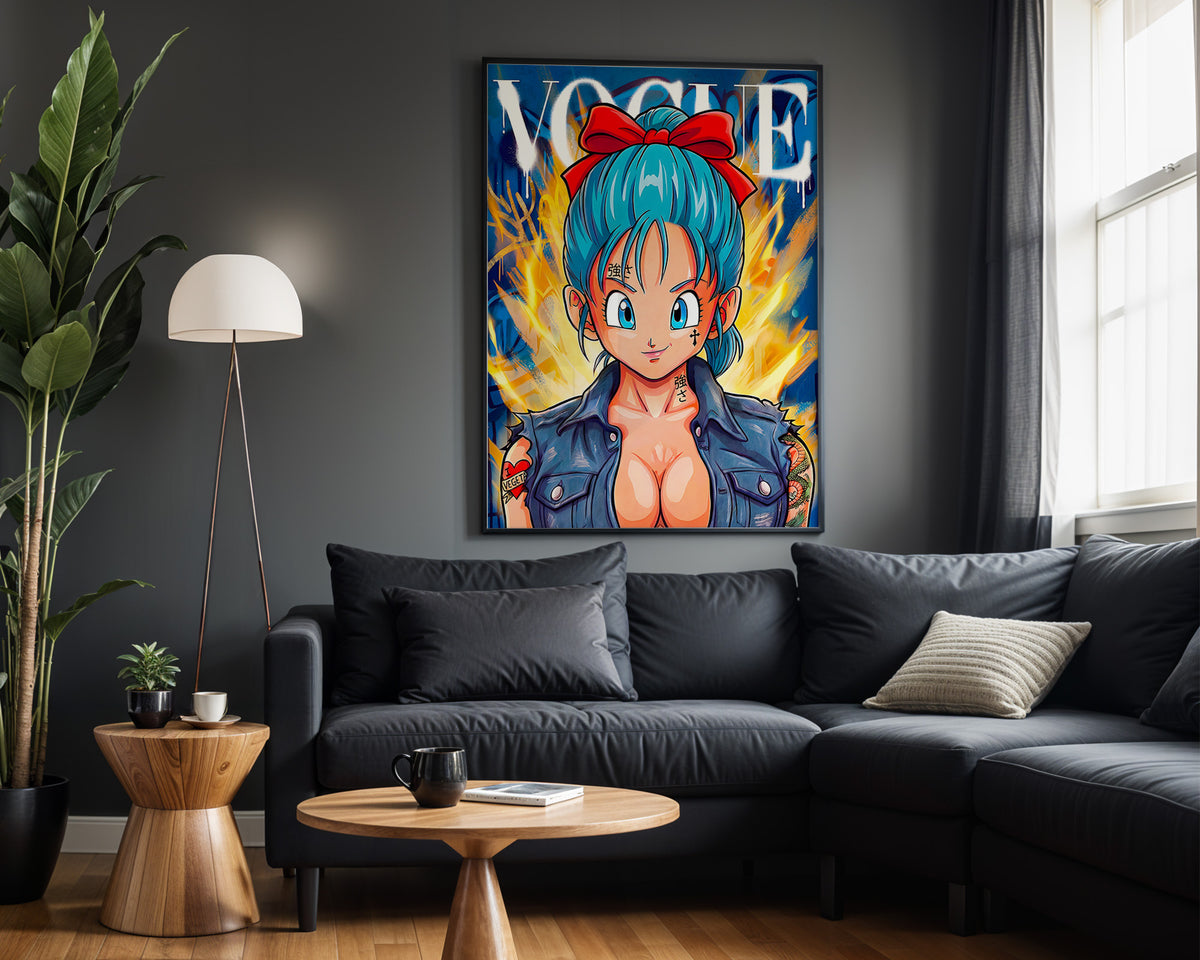 Bulma Vogue Energy wall art – framed room view