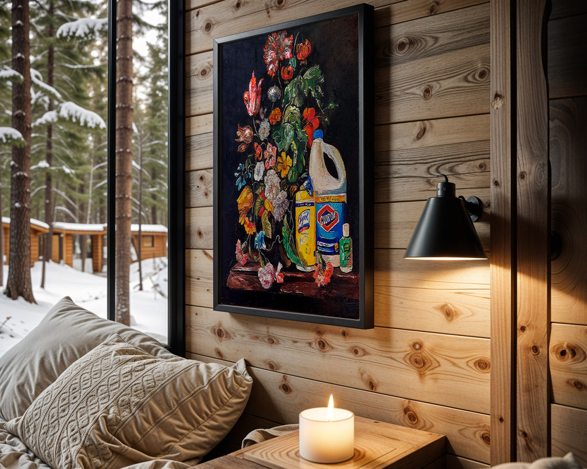 Chemical Garden wall art in cabin interior