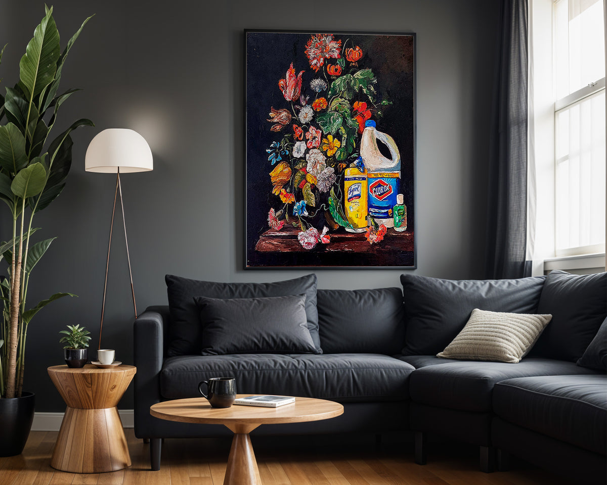 Chemical Garden wall art in modern living room
