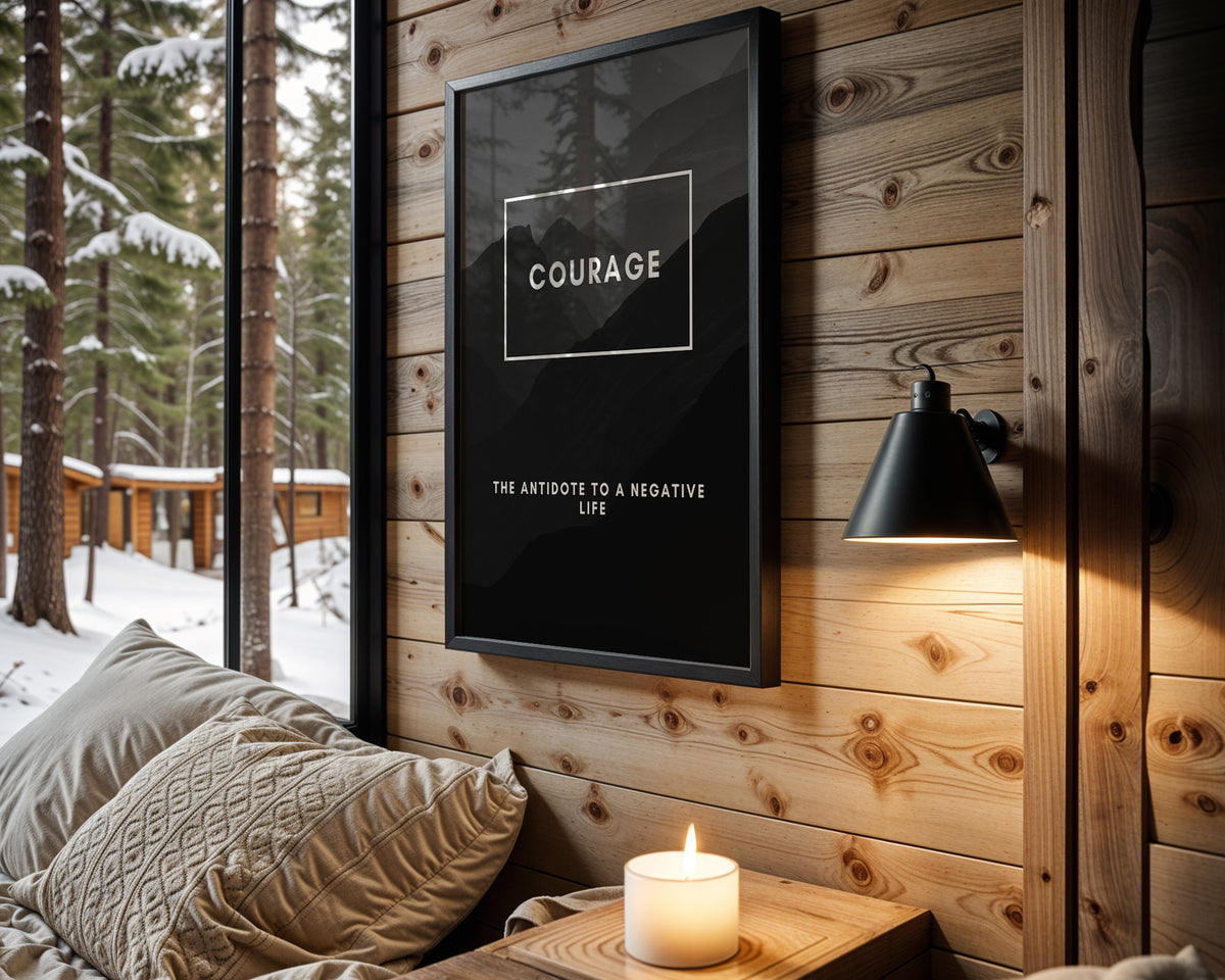 Choose Courage motivational wall art – main room view