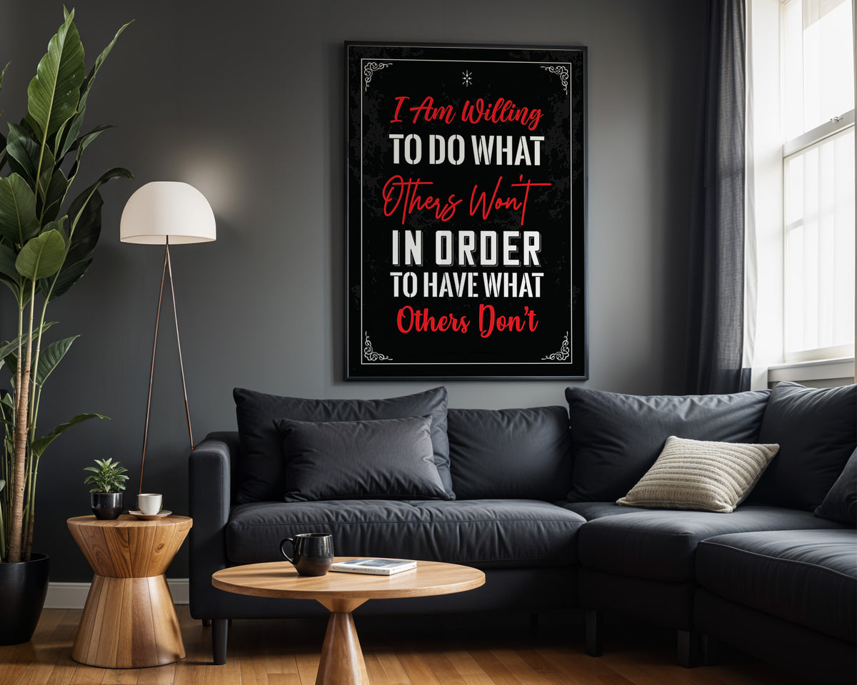 Choose Your Goal motivational wall art – alternate room view
