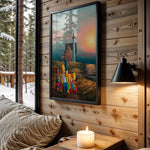 Coastal Family wall art in cabin interior