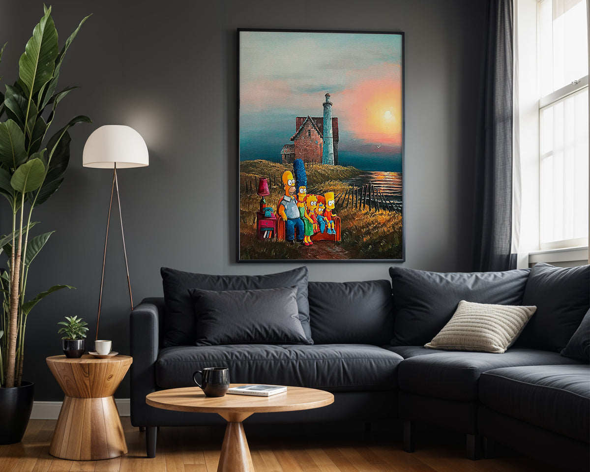 Coastal Family wall art in modern living room