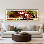 Ali vs Joker Knockout Panoramic Wall Art shown in a living room