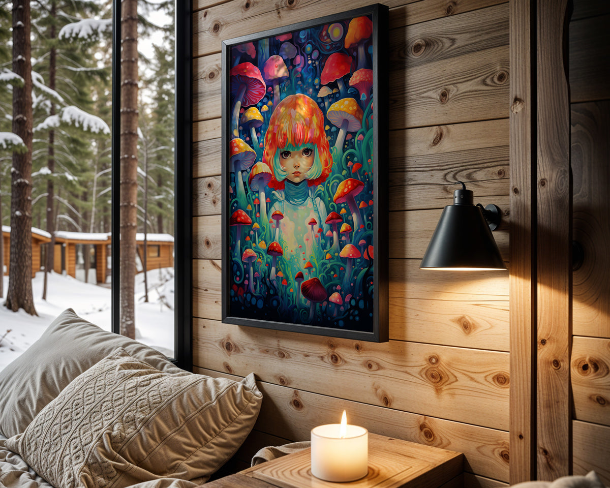 Cosmic Bones psychedelic wall art – cabin room view