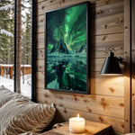 Cosmic Fjord aurora wall art – main room view
