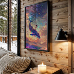 Cosmic Mermaid kids nursery wall art – main room view