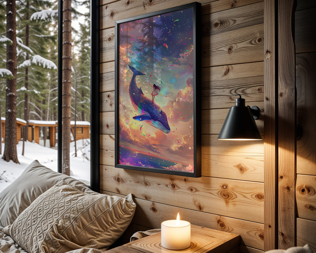 Cosmic Mermaid kids nursery wall art – main room view