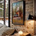 Country Cruiser wall art in cabin interior