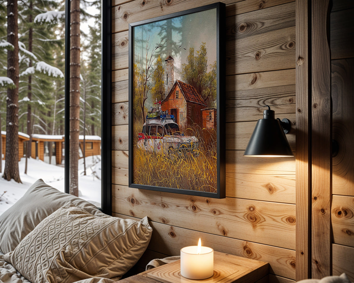 Country Cruiser wall art in cabin interior