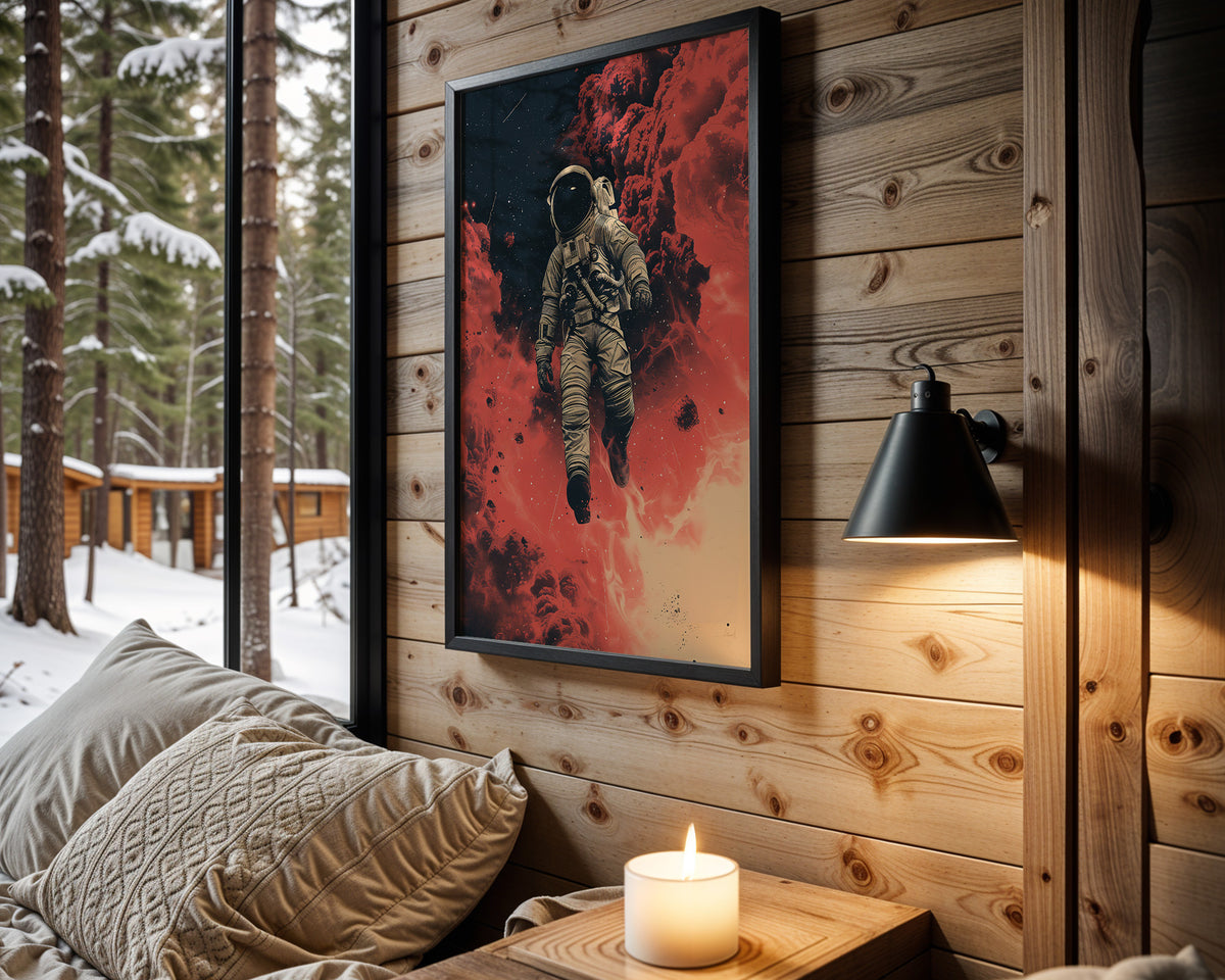 Crimson Descent space wall art – cabin room view