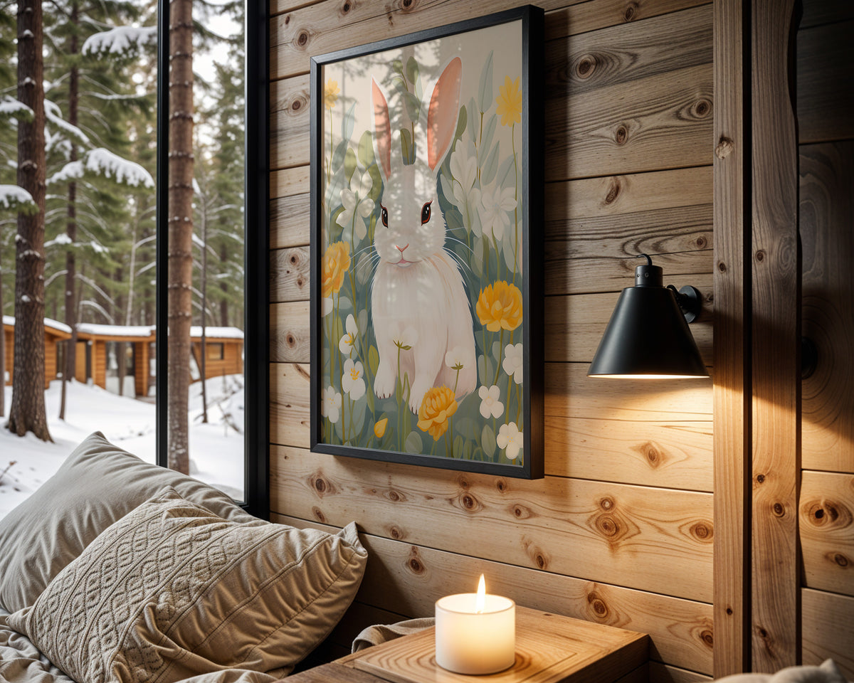 Daisy Bunny kids nursery wall art – main room view