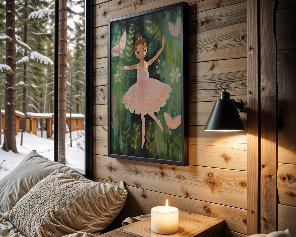 Dancing in Bloom kids nursery wall art – main room view