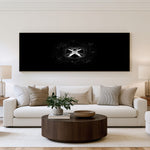 Pirate Skull Panoramic Wall Art shown in a living room