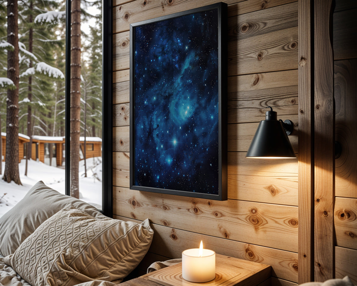 Deep Space Blue space wall art – cabin room view