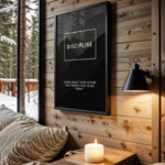 Discipline Creates Freedom motivational wall art – main room view