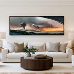 Dune Patrol Panoramic Wall Art shown in a living room