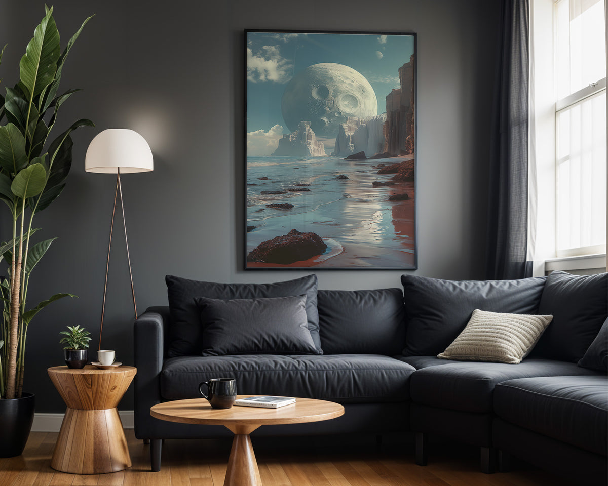 Echoes of Space space wall art – dark lounge view