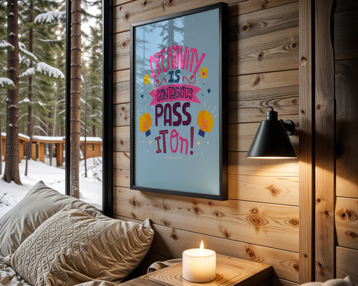 Creativity Is Contagious quote wall art – main view