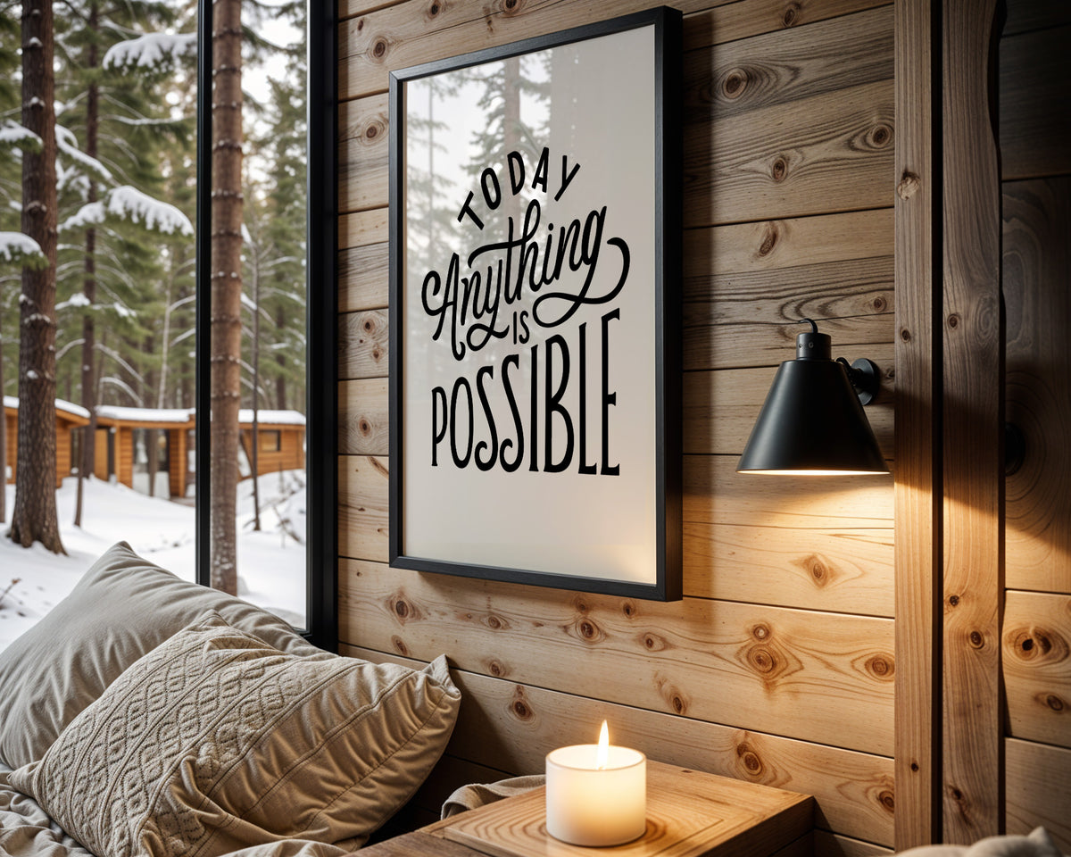 Today Anything Is Possible quote wall art – main view