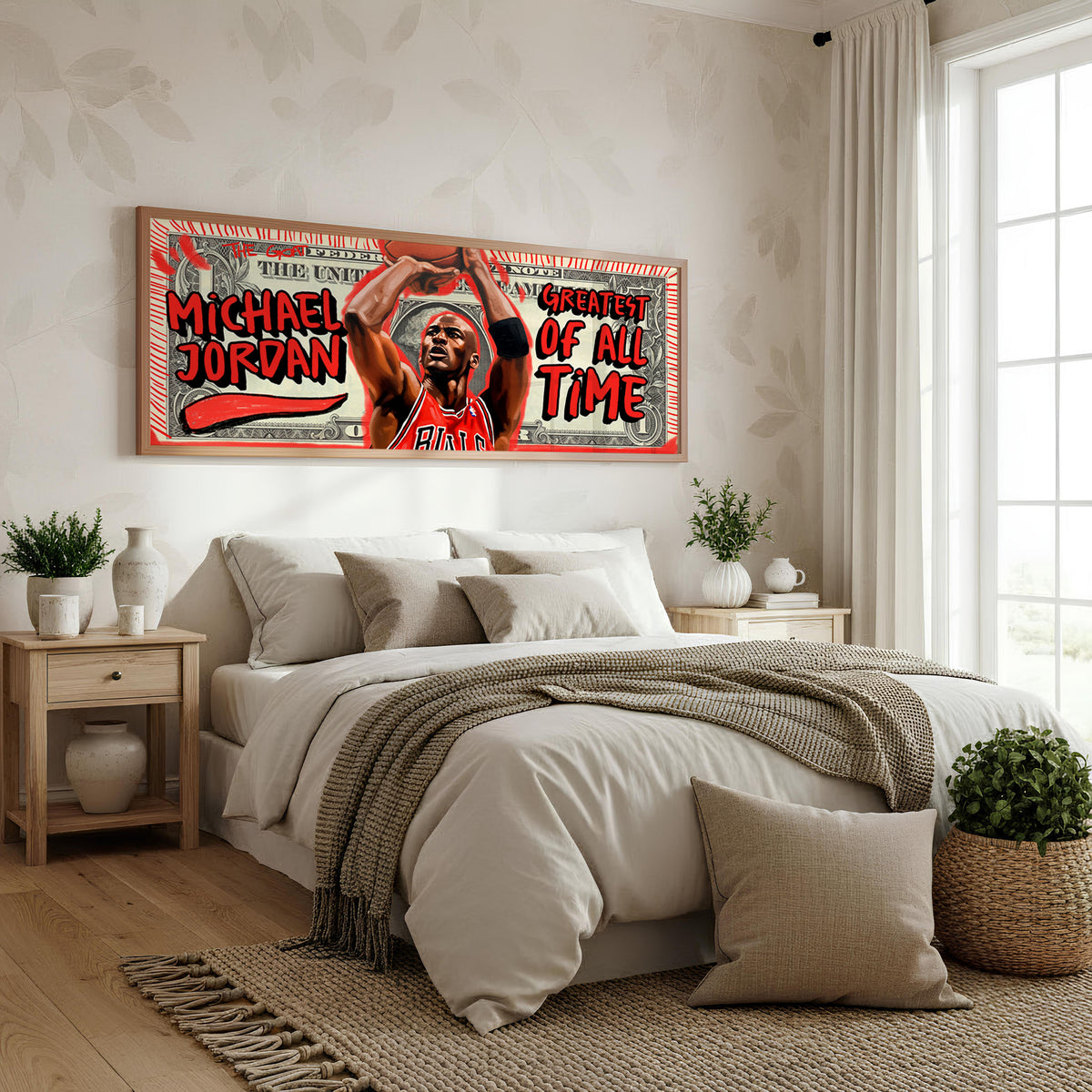 Flight Legacy Panoramic Wall Art shown in a bedroom