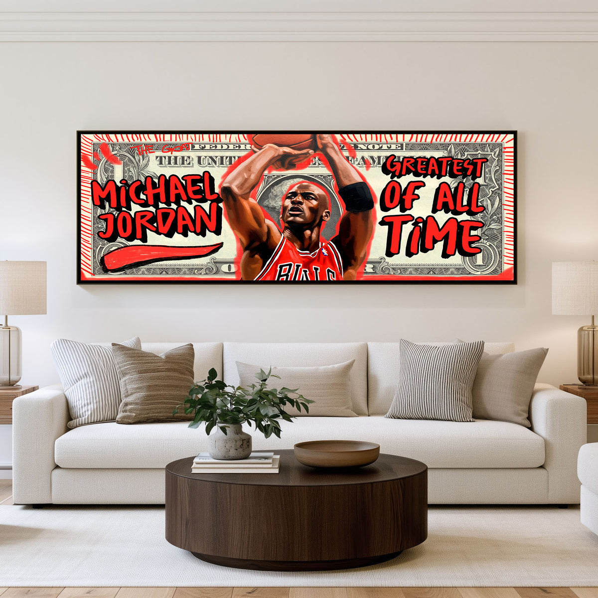 Flight Legacy Panoramic Wall Art shown in a living room