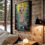 Floral Gaze psychedelic wall art – cabin room view