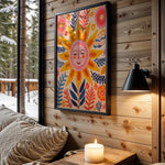 Folk Sun kids nursery wall art – main room view