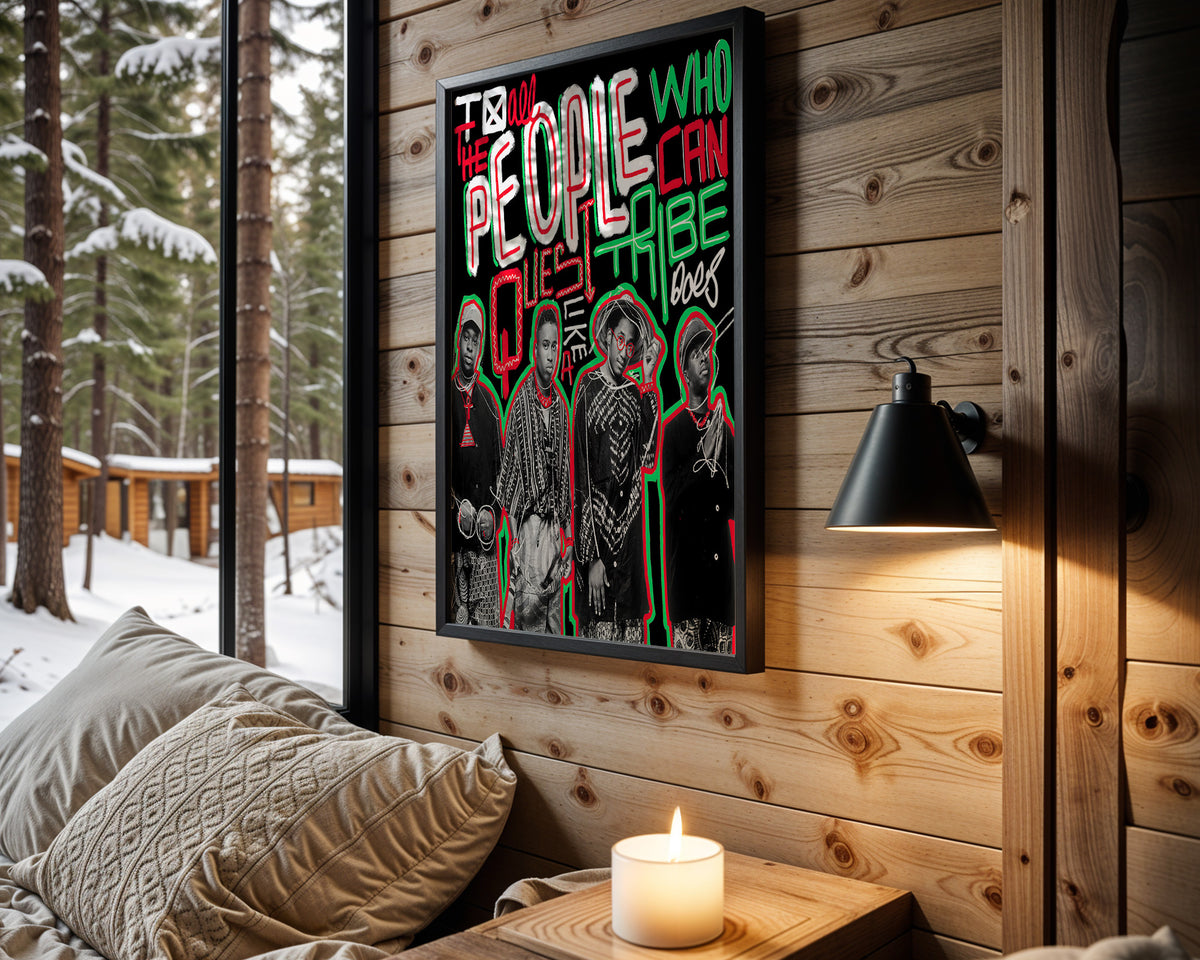 For The People wall art in cabin interior