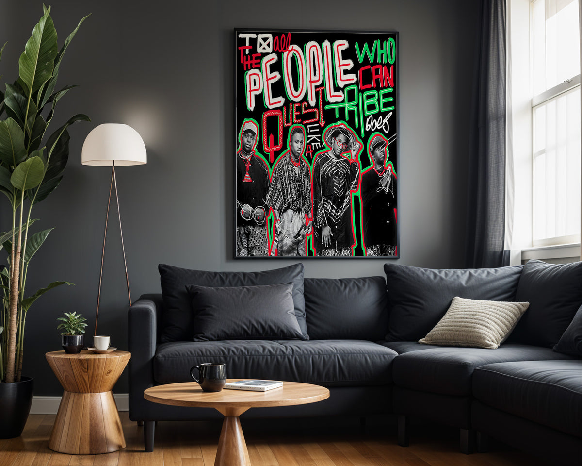 For The People wall art in modern living room
