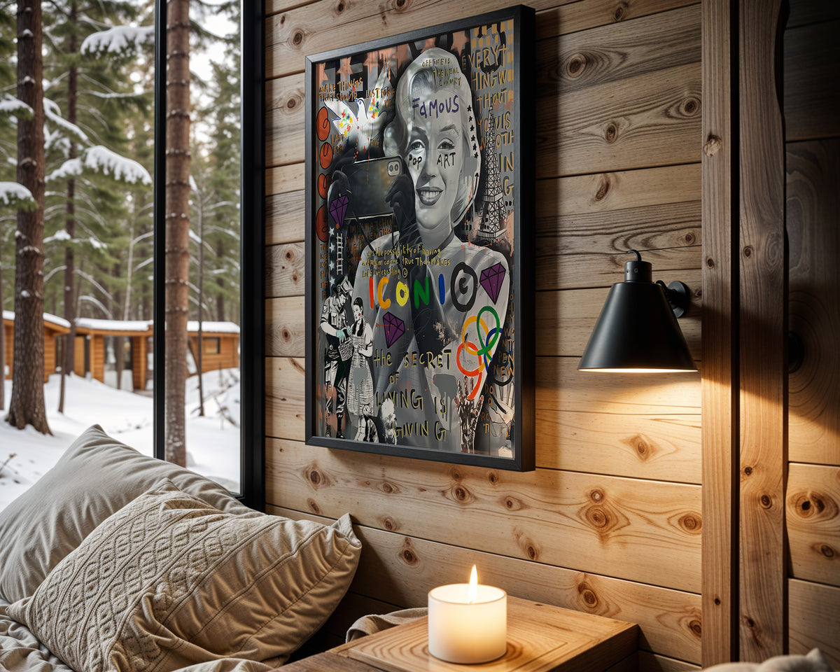 Forever Iconic wall art in cabin interior