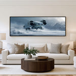 Frozen Pursuit Panoramic Wall Art shown in a living room