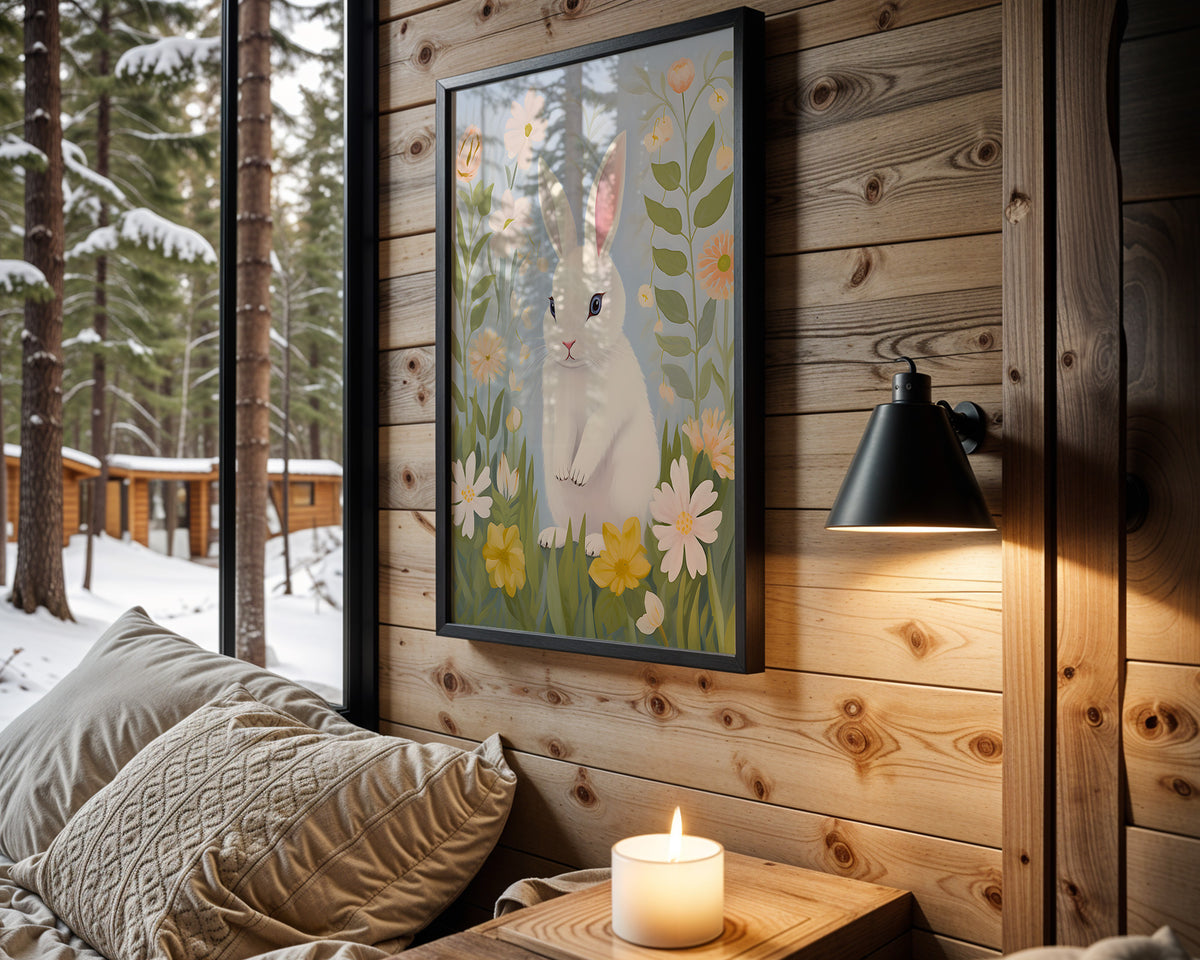 Garden Bunny kids nursery wall art – main room view