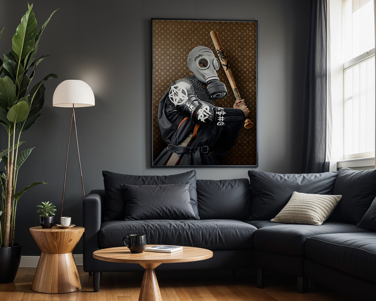 Gaslight General wall art in modern living room